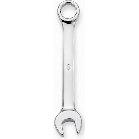 Clé mixte 8 mm en acier chrome-vanadium poli miroir — clé plate et à œil double usage (1/5)