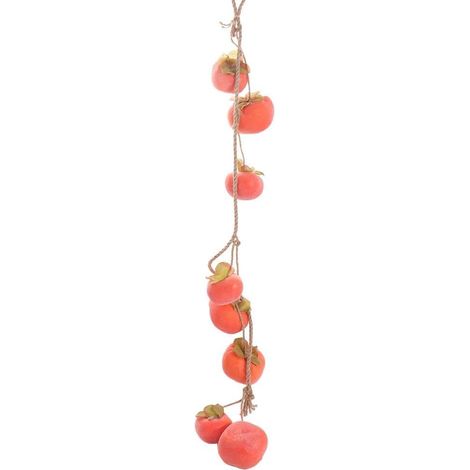 Magnifique pic de fruits artificiels, faux kaki avec pendentif kaki givré (orange) (1/5)