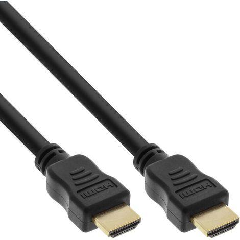 Cable HDMI con Ethernet InLine High Speed Premium - HDMI (M) a HDMI (M) - 12,5 m - Triple aislamiento - Negro (1/2)