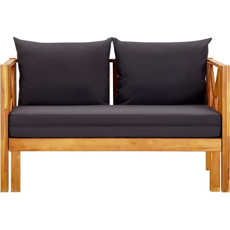 Maison Exclusive - 2-Sitzer-Gartenbank mit Kissen 122 cm Massivho
