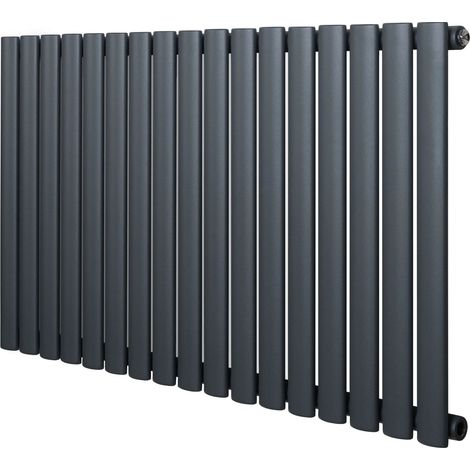 Oval Single Column Radiator - 600 x 1020mm - Anthracite Grey (1/5)