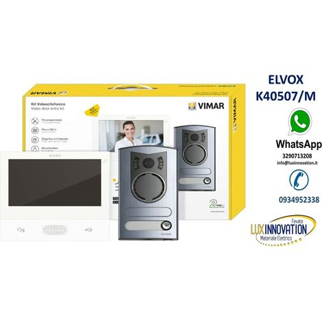 Kit videocitofonico mono TAB 7S b.+13F2 - K40507/M ELVOX VIMAR