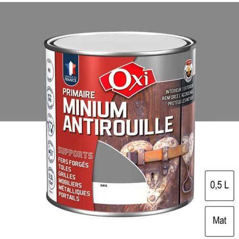 Oxi Minium vernice antiruggine satinata grigia 0,5 litri