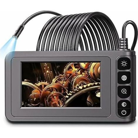 20m Flexible Industrial Endoscope, 1080P HD Camera with 4.3" IPS Screen, 8 Adjustable LEDs, IP67 Waterproof, 7.9mm Diameter