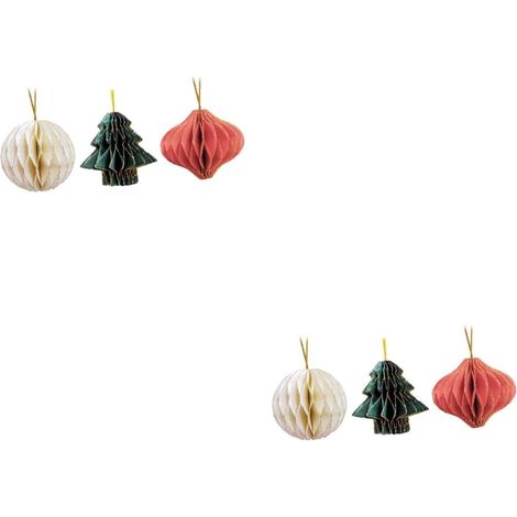 2 Ensembles Pendentif Sapin De Noël Christmas Tree Decoration Christmas Garland Boules De Noël Claires Arbre De Pendaison De Pendentif en Papier De 3 Pièces 2 (1/5)