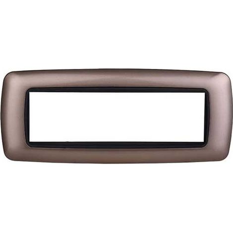 Plaque compatibles Bticino Livinglight 7 modules plastique convexe couleur bronze