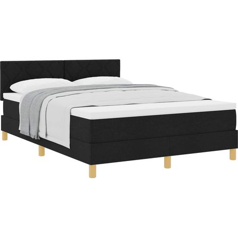 Maison Exclusive - Letto a molle con cuscino Nero 160 x 200 cm Tessuto (1/5)