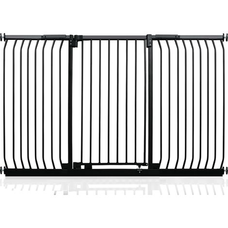 Safetots Extra Tall Elite Safety Gate, 188cm - 197cm, Matt Black, Extra Tall 96.8cm in Height, Pressure Fit Stair Gate