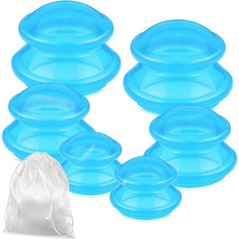 Set di 6 coppette per massaggio terapeutico – Set di coppette in silicone in 3 misure per massaggio cinese – Adatto per uso in studio e a casa (1/5)