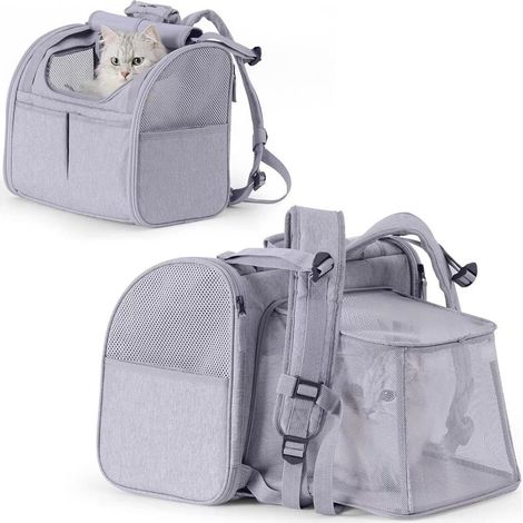 Sac à dos de luxe pour animaux de compagnie - Extensible et respirant - Transport pour chiens et chats jusqu'à 9 kg - Pliable - Orange (1/5)