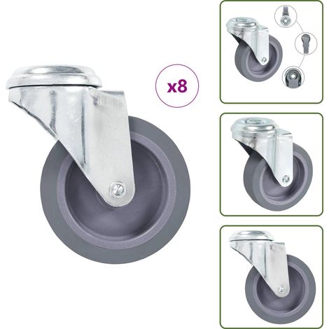 8 Stk. Lenkrollen mit Bolzenloch 75 mm - Lenkrolle - Lenkrollen - Schwenkrolle - Schwenkrollen (1/5)