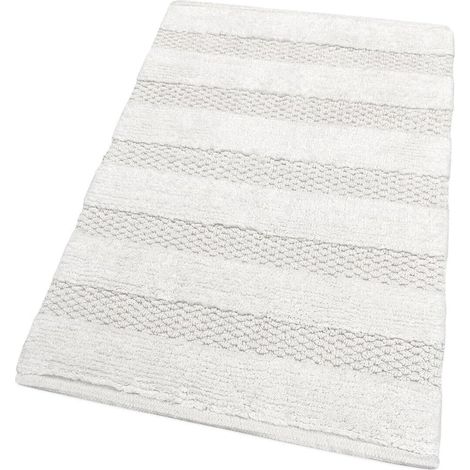 Tappeto Bagno Camera Morbido Puro Cotone Scendiletto Doccia Assorbente Antiscivolo Bianco - 50x80 Cm