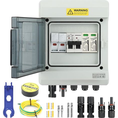 Boîtier de Couplage Parasurtenseur avec Fusible, Parasurtenseur 40A/1000V 1 in 1 out Protection Surtension et Surintensité, Sectionneur/Disjoncteur, Boîtier IP65 Étanche pour anneaux Solaires (1/5)