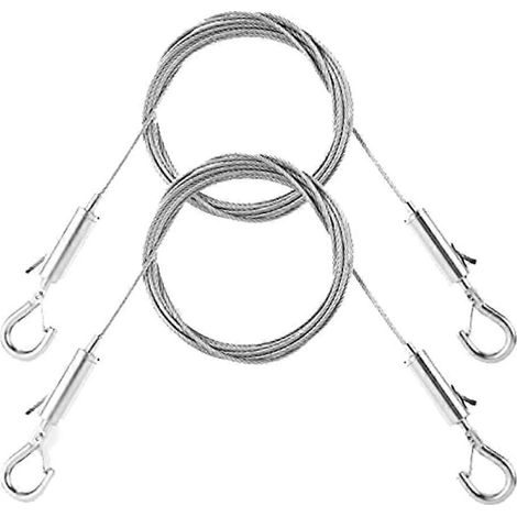 2 kits de câbles de suspension de tableaux réglables - Matériau robuste, fils en acier inoxydable de 1 m x 1,5 mm-AquaForge (1/5)