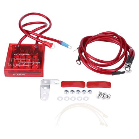BUNTHAUS Kit régulateur-stabilisateur de tension universel pour économies de carburant avec 3 câbles de terre rouges (1/5)