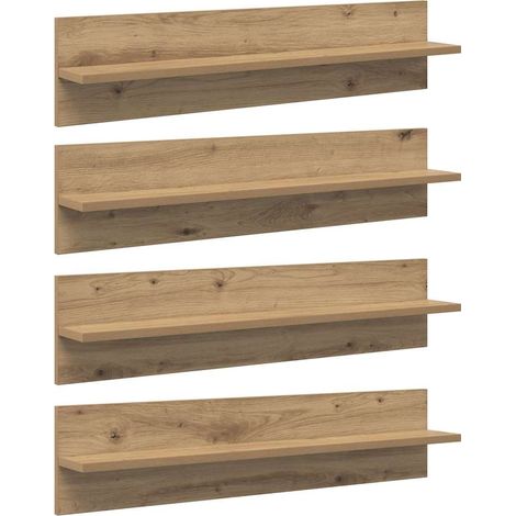 Wall Shelves with Shelf 4 pcs Artisan Oak 80 x 11.5 x 18 cm vidaXL