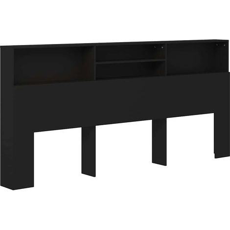 Maison Exclusive - Mueble cabecero negro 220x19x101,5 cm (1/5)