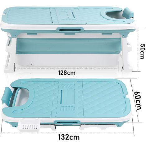 Wolketon Badewanne Erwachsene Faltbare Badewanne für Erwachsene,Kinder Kunststoff-Badewanne mit Abnehmbarem Bezug Wasserwanne 132cm (1/3)