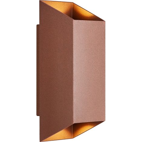 Nordlux – Applique murale hublot d'extérieur aluminium couleur rouille – H.23.5cm – IP54 – Culot GU10 – Éclairage vers le haut et le bas (1/6)