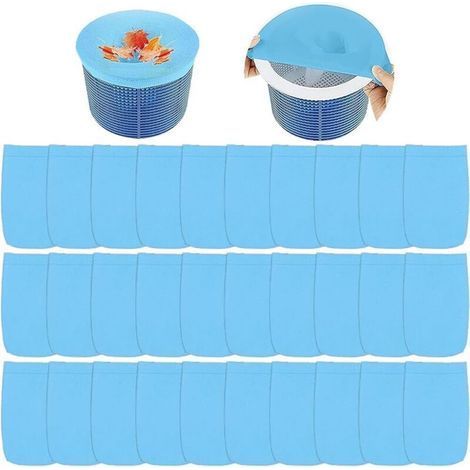 Lot de 30 Chaussettes pour Skimmer De Piscine,Chaussette Filtre Piscine, Filet De Filtre en Nylon,Filet De Filtre Élastique, Panier De Skimmer,Chaussettes De Skimmer pour Enlever (1/5)