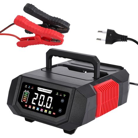 Chargeur Batterie Voitures 12V/24V 20A Intelligent Réparation  Sélection Intelligente du Courant, 10 Protections, Écran LCD, Chargeur Batterie pour Voiture Moto Camion, LiFePO4, AGM, Gel (1/5)