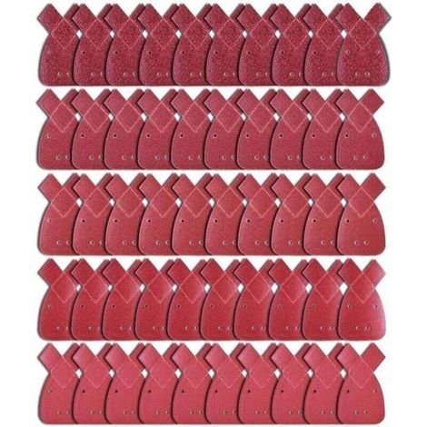 50 fogli abrasivi, fogli abrasivi, 10 grane 40/60/80/120, XU, 240, triangoli abrasivi adatti alla levigatrice palmare Black and Decker Detail - KZQ (1/4)