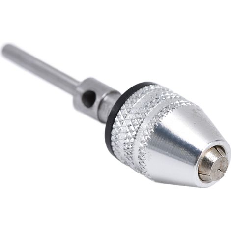 Mandrin porte-meule sans clef 3 mors adaptateur pour visseuse percussion queues rondes 1/8po serrage 0.3-3.4mm acier carbone argent (1/5)