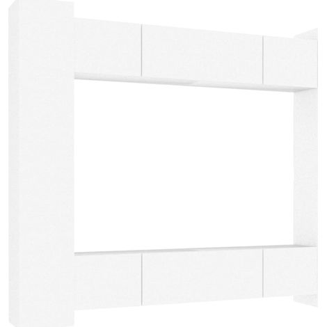 Maison Exclusive - 8-tlg. TV-Schrank-Set Weiß Holzwerkstoff