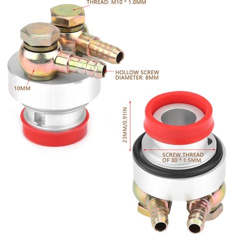 Adaptateur CNC pour refroidisseur d'huile de moto, compatible avec les moteurs Honda GY6, filetage 30x1,5 mm, 100-150 cm³ (couleur d'expédition aléatoire). (1/5)