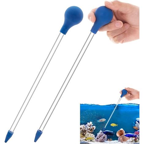 Mangeoire à Corail 30cm de Longue Tube d’Alimentation en Acrylique pour Poissons Marins Pipette Longue pour la Plupart des Organismes d'Aquarium 2 Pièces (Bleu) (1/4)