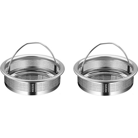 Passoire d évier en acier inoxydable 304 Panier filtrant portatif pour lavabo et argenté lot de 2 anti obstruction (1/5)