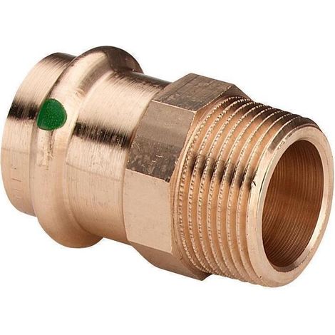 Viega Sanpress Übergangsstück 297947 35 mm x R 1, Rotguss oder Siliziumbronze, SC-Contur, Mehrkant