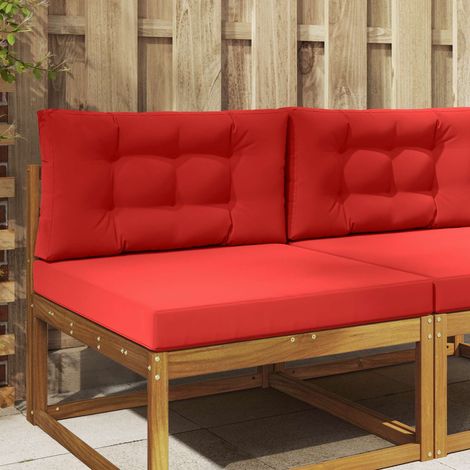 vidaXL Coussin de canapé d'extérieur 2 pcs Rouge Polyester