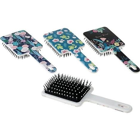 Spazzola per capelli in plastica Fiori misti