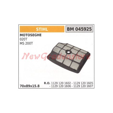 STIHL Luftfilter für Kettensäge 020T MS 200T 045925 1129-120-1602 - 1129-120-1605