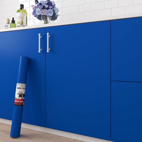 Film Adhésif pour Meubles Bleu 40X300cm Décoller et Coller Papier peint Autocollant Décoratif Vinyle film pour Meubles Cuisine Armoires Meubles Tables Mur Moderne DIY Revêtement Mural (1/5)