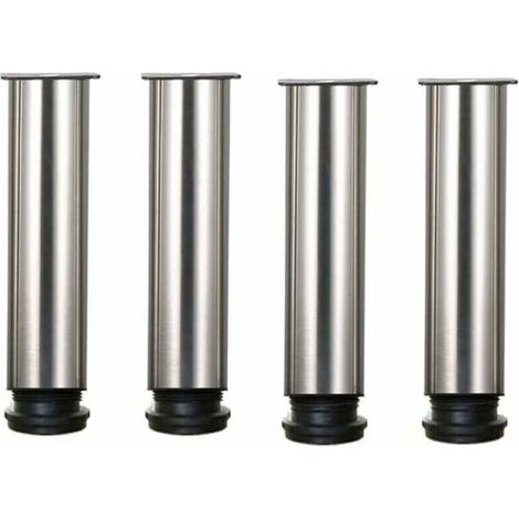 Piedini regolabili in acciaio inox per mobili – Set di 4, altezza regolabile fino a 25 cm, per divano, tavolo o armadio.