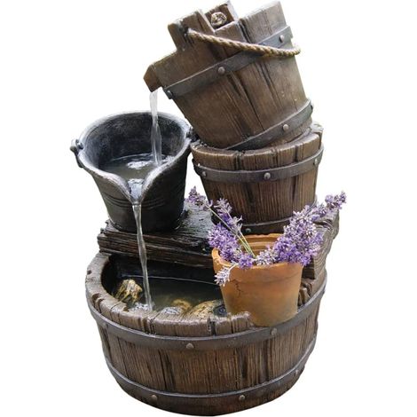 Ubbink – Fontaine de jardin cascade Halifax – Matériau polyrésine – Débit 350 l/h – Dimensions 56,5 x 38,5 x 34 cm – Kit complet avec pompe (1/8)