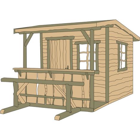 Gartenhaus Spielgeräte 820 A Gr.1, natur B 240xT 180+100 cm