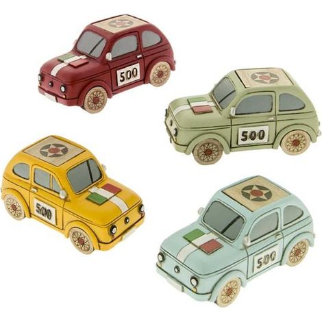 Etm Brezza Fiat 500 Colorata Resina Legno L 20 cm