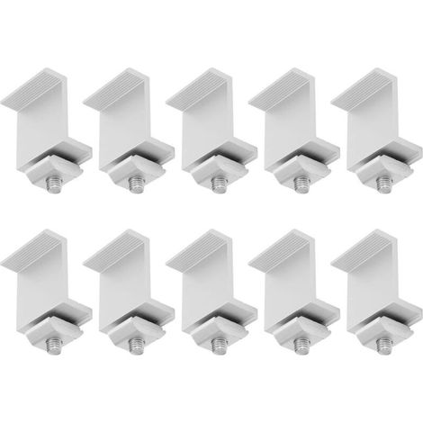 10 Pièces PV Panneau Solaire Pince d'extrémité Panneau Solaire Montage Z Support Pince en Alliage D'aluminium étanche Panneau Photovoltaïque Pinces (1/5)