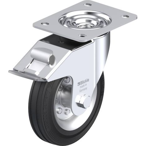 Blickle 374843 roulette pivotante noire 160 mm avec frein (1/2)