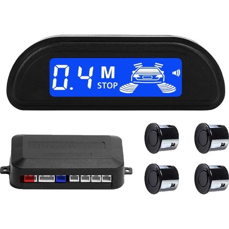 Kit sensore di parcheggio, tensione di funzionamento 12 V CC, distanza di rilevamento da 0,3 m a 2,0 m, frequenza ultrasonica 40 kHz, diametro del sensore 22 mm, dimensioni della centralina principale (1/5)