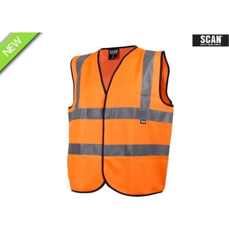 Scan UC801-O Hi-Vis Vest Waistcoat Orange - XL (48in) SCAHVWXLO