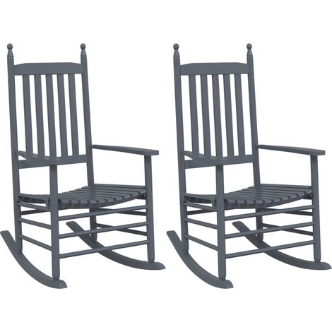 Maison Exclusive - Schaukelstühle mit Gebogenen Sitzen 2 Stk. Gra