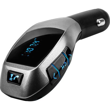 Transmetteur FM Bluetooth sans fil pour voiture, adaptateur radio avec lecteur MP3, support micro carte mémoire, affichage lumineux bleu (1/5)