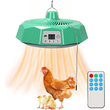 Lampe chauffante poussin, chauffage intelligent à température constante pour poussins, chauffage pour poulailler avec télécommande, adapté aux poules, canards, volailles et amphibiens