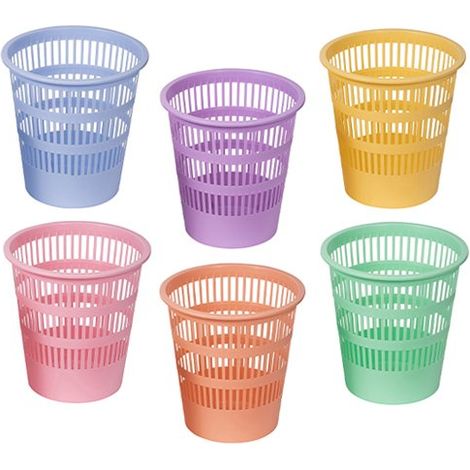 Papelera plastico rejilla faibo 12 l pack de 9 surtido pastel