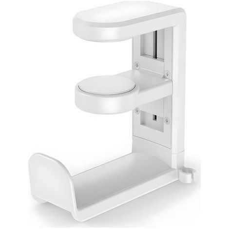 Kopfhörerständer, Headset-Halterung, um 360° drehbarer Kopfhörerständer, integrierter Kabelclip, Montage unter dem Schreibtisch, einfache Installation (1/5)