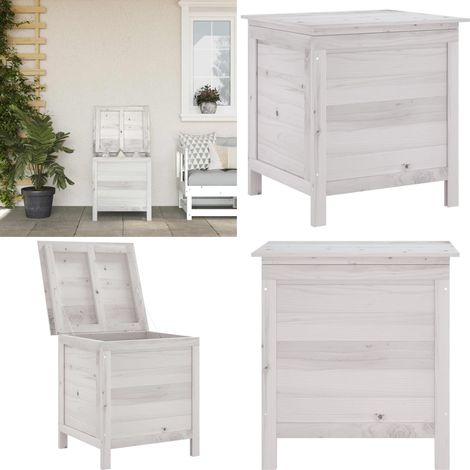 Boîte de rangement de jardin blanc bois massif de sapin - Boîte De Rangement Jardin - Coffre De Jardin - Rangement Extérieur - Rangement Bois - Meuble De Jardin - Home & Living (1/5)